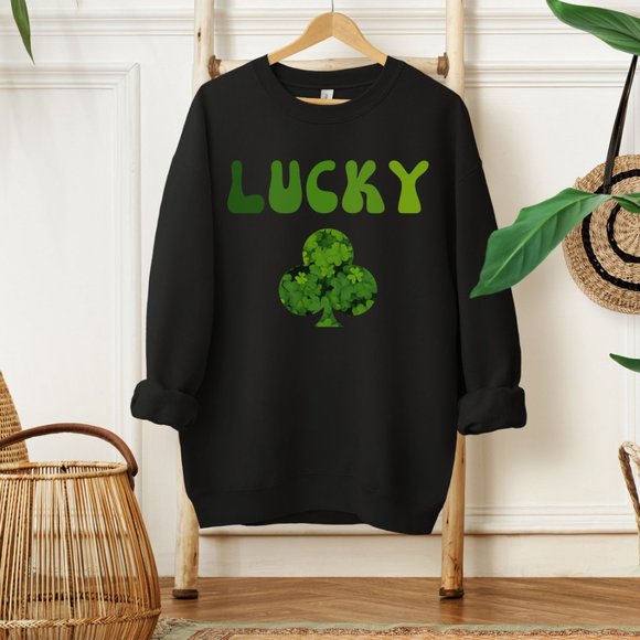 Saint Patric's Day Shamrock Sweatshirt Lucky Clover Shirt - Picture 6 of 7